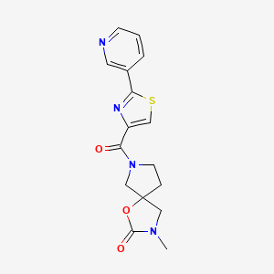 molecular formula C16H16N4O3S B5314687 3-methyl-7-{[2-(3-pyridinyl)-1,3-thiazol-4-yl]carbonyl}-1-oxa-3,7-diazaspiro[4.4]nonan-2-one 