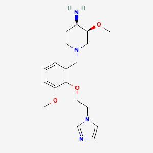 molecular formula C19H28N4O3 B5314692 (3S*,4R*)-1-{2-[2-(1H-imidazol-1-yl)ethoxy]-3-methoxybenzyl}-3-methoxypiperidin-4-amine 
