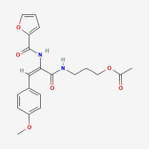 molecular formula C20H22N2O6 B5314705 3-{[2-(2-furoylamino)-3-(4-methoxyphenyl)acryloyl]amino}propyl acetate 
