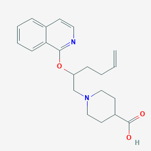 molecular formula C21H26N2O3 B5314710 1-{[(2R,5S)-5-(isoquinolin-1-ylmethyl)tetrahydrofuran-2-yl]methyl}piperidine-4-carboxylic acid 