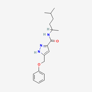 molecular formula C18H25N3O2 B5314726 N-(1,4-dimethylpentyl)-5-(phenoxymethyl)-1H-pyrazole-3-carboxamide 