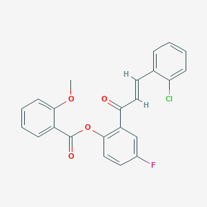 molecular formula C23H16ClFO4 B5314744 2-[3-(2-chlorophenyl)acryloyl]-4-fluorophenyl 2-methoxybenzoate 