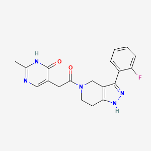 5-{2-[3-(2-fluorophenyl)-1,4,6,7-tetrahydro-5H-pyrazolo[4,3-c]pyridin-5-yl]-2-oxoethyl}-2-methylpyrimidin-4(3H)-one