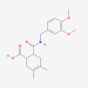 molecular formula C19H25NO5 B5314758 6-{[(3,4-dimethoxybenzyl)amino]carbonyl}-3,4-dimethyl-3-cyclohexene-1-carboxylic acid 
