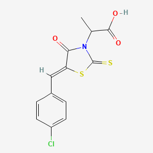 molecular formula C13H10ClNO3S2 B5314784 2-[5-(4-chlorobenzylidene)-4-oxo-2-thioxo-1,3-thiazolidin-3-yl]propanoic acid 