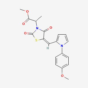molecular formula C19H18N2O5S B5314827 methyl 2-(5-{[1-(4-methoxyphenyl)-1H-pyrrol-2-yl]methylene}-2,4-dioxo-1,3-thiazolidin-3-yl)propanoate 