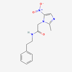 2-(2-methyl-5-nitro-1H-imidazol-1-yl)-N-(2-phenylethyl)acetamide