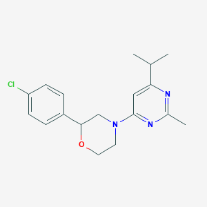 molecular formula C18H22ClN3O B5314859 2-(4-chlorophenyl)-4-(6-isopropyl-2-methylpyrimidin-4-yl)morpholine 
