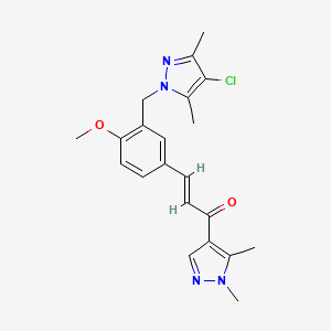 3-{3-[(4-chloro-3,5-dimethyl-1H-pyrazol-1-yl)methyl]-4-methoxyphenyl}-1-(1,5-dimethyl-1H-pyrazol-4-yl)-2-propen-1-one