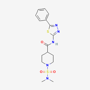 molecular formula C16H21N5O3S2 B5314867 1-[(dimethylamino)sulfonyl]-N-(5-phenyl-1,3,4-thiadiazol-2-yl)-4-piperidinecarboxamide 