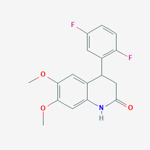 molecular formula C17H15F2NO3 B5314869 4-(2,5-difluorophenyl)-6,7-dimethoxy-3,4-dihydroquinolin-2(1H)-one 