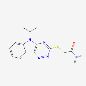 molecular formula C14H15N5OS B5314886 2-[(5-isopropyl-5H-[1,2,4]triazino[5,6-b]indol-3-yl)thio]acetamide 