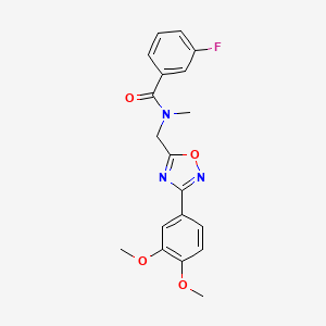 molecular formula C19H18FN3O4 B5314899 N-{[3-(3,4-dimethoxyphenyl)-1,2,4-oxadiazol-5-yl]methyl}-3-fluoro-N-methylbenzamide 