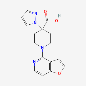 molecular formula C16H16N4O3 B5314900 1-furo[3,2-c]pyridin-4-yl-4-(1H-pyrazol-1-yl)piperidine-4-carboxylic acid 