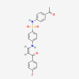 molecular formula C23H19FN2O4S B5314905 N-(4-acetylphenyl)-4-{[3-(4-fluorophenyl)-3-oxo-1-propen-1-yl]amino}benzenesulfonamide 
