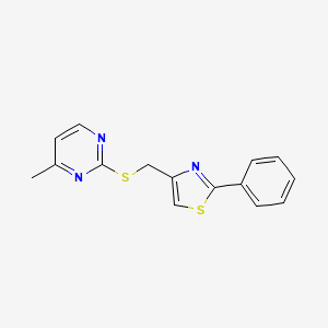 molecular formula C15H13N3S2 B5314909 4-methyl-2-{[(2-phenyl-1,3-thiazol-4-yl)methyl]thio}pyrimidine 