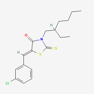 molecular formula C18H22ClNOS2 B5314919 5-(3-chlorobenzylidene)-3-(2-ethylhexyl)-2-thioxo-1,3-thiazolidin-4-one 