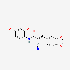 molecular formula C19H16N2O5 B5314938 3-(1,3-benzodioxol-5-yl)-2-cyano-N-(2,4-dimethoxyphenyl)acrylamide 