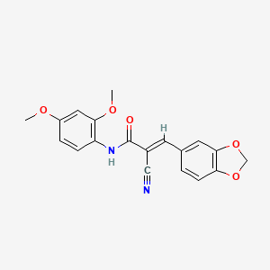 3-(1,3-benzodioxol-5-yl)-2-cyano-N-(2,4-dimethoxyphenyl)acrylamide