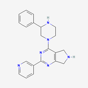 molecular formula C21H22N6 B5314944 4-(3-phenyl-1-piperazinyl)-2-(3-pyridinyl)-6,7-dihydro-5H-pyrrolo[3,4-d]pyrimidine 
