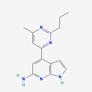 molecular formula C15H17N5 B5314955 4-(6-methyl-2-propylpyrimidin-4-yl)-1H-pyrrolo[2,3-b]pyridin-6-amine 