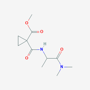 molecular formula C11H18N2O4 B5314960 methyl 1-({[2-(dimethylamino)-1-methyl-2-oxoethyl]amino}carbonyl)cyclopropanecarboxylate 