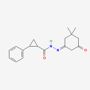 molecular formula C18H22N2O2 B5314977 N'-(3,3-dimethyl-5-oxocyclohexylidene)-2-phenylcyclopropanecarbohydrazide 