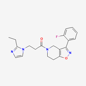 molecular formula C20H21FN4O2 B5314994 5-[3-(2-ethyl-1H-imidazol-1-yl)propanoyl]-3-(2-fluorophenyl)-4,5,6,7-tetrahydroisoxazolo[4,5-c]pyridine 