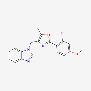 molecular formula C19H16FN3O2 B5315027 1-{[2-(2-fluoro-4-methoxyphenyl)-5-methyl-1,3-oxazol-4-yl]methyl}-1H-benzimidazole 