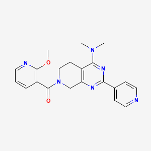 molecular formula C21H22N6O2 B5315028 7-[(2-methoxy-3-pyridinyl)carbonyl]-N,N-dimethyl-2-(4-pyridinyl)-5,6,7,8-tetrahydropyrido[3,4-d]pyrimidin-4-amine 