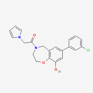 molecular formula C21H19ClN2O3 B5315052 7-(3-chlorophenyl)-4-(1H-pyrrol-1-ylacetyl)-2,3,4,5-tetrahydro-1,4-benzoxazepin-9-ol 