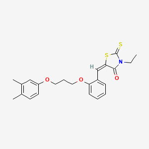 molecular formula C23H25NO3S2 B5315053 5-{2-[3-(3,4-dimethylphenoxy)propoxy]benzylidene}-3-ethyl-2-thioxo-1,3-thiazolidin-4-one 