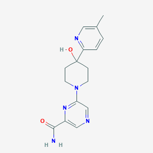 molecular formula C16H19N5O2 B5315061 6-[4-hydroxy-4-(5-methylpyridin-2-yl)piperidin-1-yl]pyrazine-2-carboxamide 