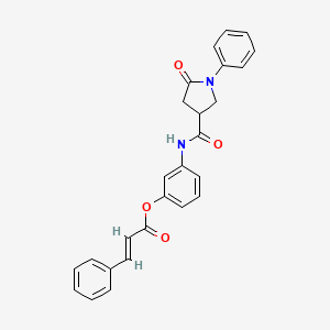3-{[(5-oxo-1-phenyl-3-pyrrolidinyl)carbonyl]amino}phenyl 3-phenylacrylate