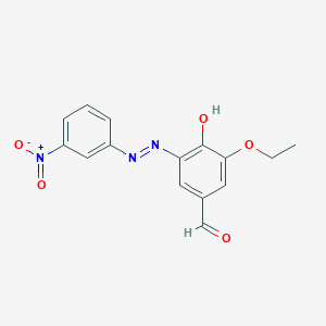 molecular formula C15H13N3O5 B5315119 3-ethoxy-4-hydroxy-5-[(3-nitrophenyl)diazenyl]benzaldehyde 