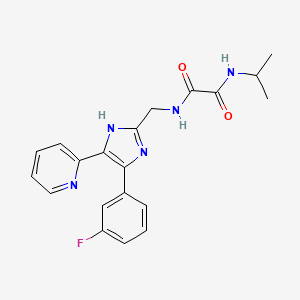 molecular formula C20H20FN5O2 B5315158 N-{[4-(3-fluorophenyl)-5-pyridin-2-yl-1H-imidazol-2-yl]methyl}-N'-isopropylethanediamide 