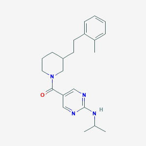 molecular formula C22H30N4O B5315179 N-isopropyl-5-({3-[2-(2-methylphenyl)ethyl]-1-piperidinyl}carbonyl)-2-pyrimidinamine 