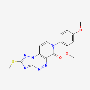 molecular formula C16H14N6O3S B5315192 7-(2,4-dimethoxyphenyl)-2-(methylthio)pyrido[4,3-e][1,2,4]triazolo[5,1-c][1,2,4]triazin-6(7H)-one 