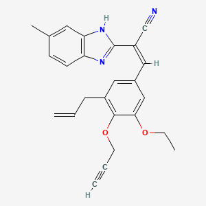 molecular formula C25H23N3O2 B5315198 3-[3-allyl-5-ethoxy-4-(2-propyn-1-yloxy)phenyl]-2-(5-methyl-1H-benzimidazol-2-yl)acrylonitrile 