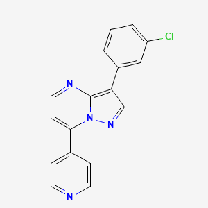 molecular formula C18H13ClN4 B5315201 3-(3-chlorophenyl)-2-methyl-7-(4-pyridinyl)pyrazolo[1,5-a]pyrimidine 