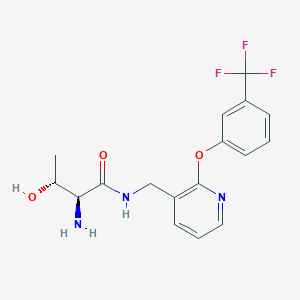molecular formula C17H18F3N3O3 B5315204 N~1~-({2-[3-(trifluoromethyl)phenoxy]pyridin-3-yl}methyl)-L-threoninamide 