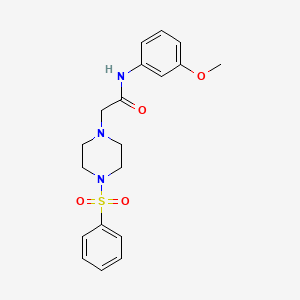 molecular formula C19H23N3O4S B5315208 N-(3-methoxyphenyl)-2-[4-(phenylsulfonyl)-1-piperazinyl]acetamide 