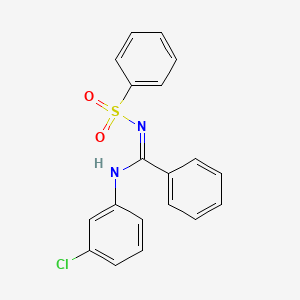 molecular formula C19H15ClN2O2S B5315217 N-(3-chlorophenyl)-N'-(phenylsulfonyl)benzenecarboximidamide 