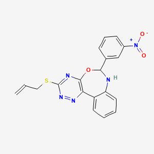 molecular formula C19H15N5O3S B5315220 3-(allylthio)-6-(3-nitrophenyl)-6,7-dihydro[1,2,4]triazino[5,6-d][3,1]benzoxazepine 