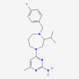 molecular formula C20H28FN5 B5315235 4-[4-(4-fluorobenzyl)-3-isopropyl-1,4-diazepan-1-yl]-6-methyl-2-pyrimidinamine 