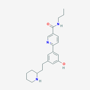molecular formula C22H29N3O2 B5315239 6-[3-hydroxy-5-(2-piperidin-2-ylethyl)phenyl]-N-propylnicotinamide 