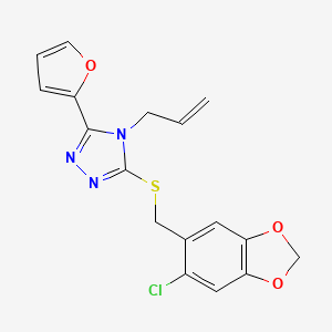 molecular formula C17H14ClN3O3S B5315250 4-allyl-3-{[(6-chloro-1,3-benzodioxol-5-yl)methyl]thio}-5-(2-furyl)-4H-1,2,4-triazole 