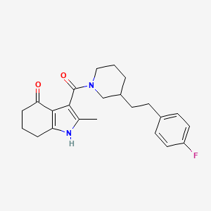 molecular formula C23H27FN2O2 B5315263 3-({3-[2-(4-fluorophenyl)ethyl]-1-piperidinyl}carbonyl)-2-methyl-1,5,6,7-tetrahydro-4H-indol-4-one 