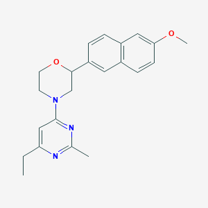 molecular formula C22H25N3O2 B5315265 4-(6-ethyl-2-methylpyrimidin-4-yl)-2-(6-methoxy-2-naphthyl)morpholine 