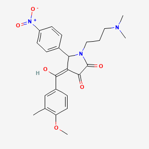 molecular formula C24H27N3O6 B5315279 1-[3-(dimethylamino)propyl]-3-hydroxy-4-(4-methoxy-3-methylbenzoyl)-5-(4-nitrophenyl)-1,5-dihydro-2H-pyrrol-2-one 